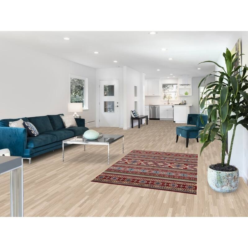 Oriental Multi-Color Kazak Area Rug Handmade Wool Carpet - 3'11" x 6'0"