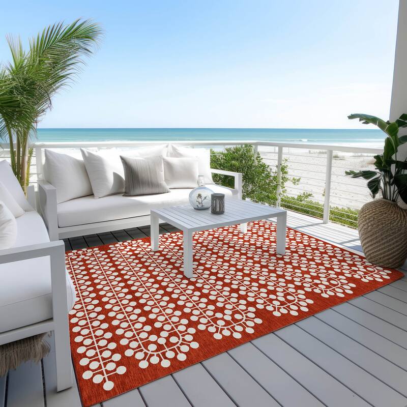 Machine Washable Indoor/ Outdoor Modern Ailey Chantille Rug