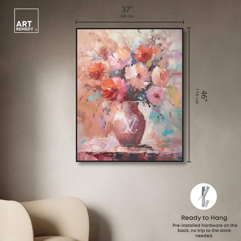 Un Jarron con flores glam Canvas by Art Remedy