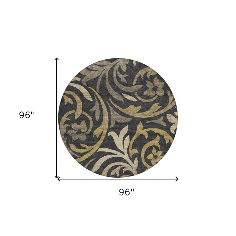 HomeRoots Floral Transitional Rectangle Outdoor Rug