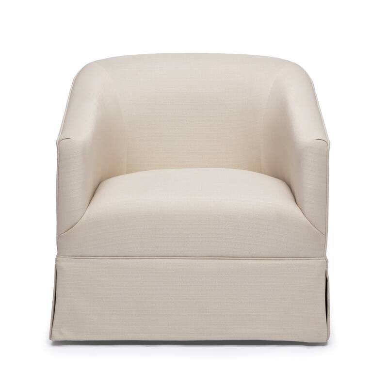 Earl Linen Skirted Swivel Chair For Living Room