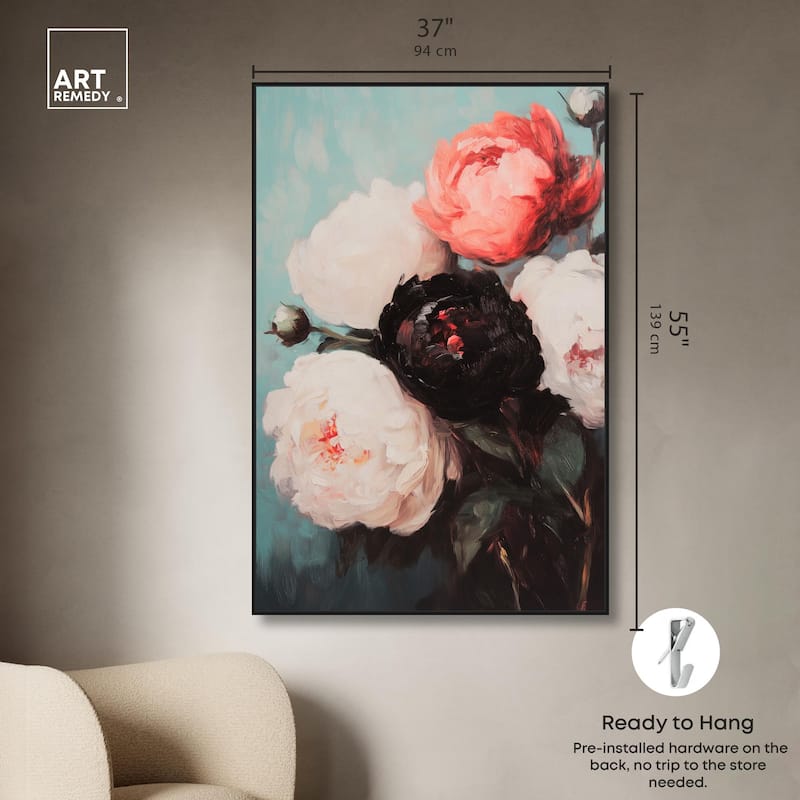 Three Shades of Peony I Canvas by Art Remedy