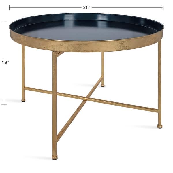dimension image slide 0 of 2, Kate and Laurel Celia Round Metal Coffee Table - 28.25x28.25x19