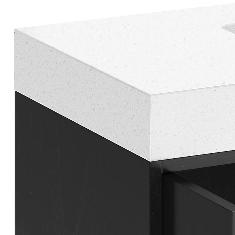 Moasis 40" Floating Wall Mounted Bathroom Vanity with 2 Drawers & 2 Storage Cabinet