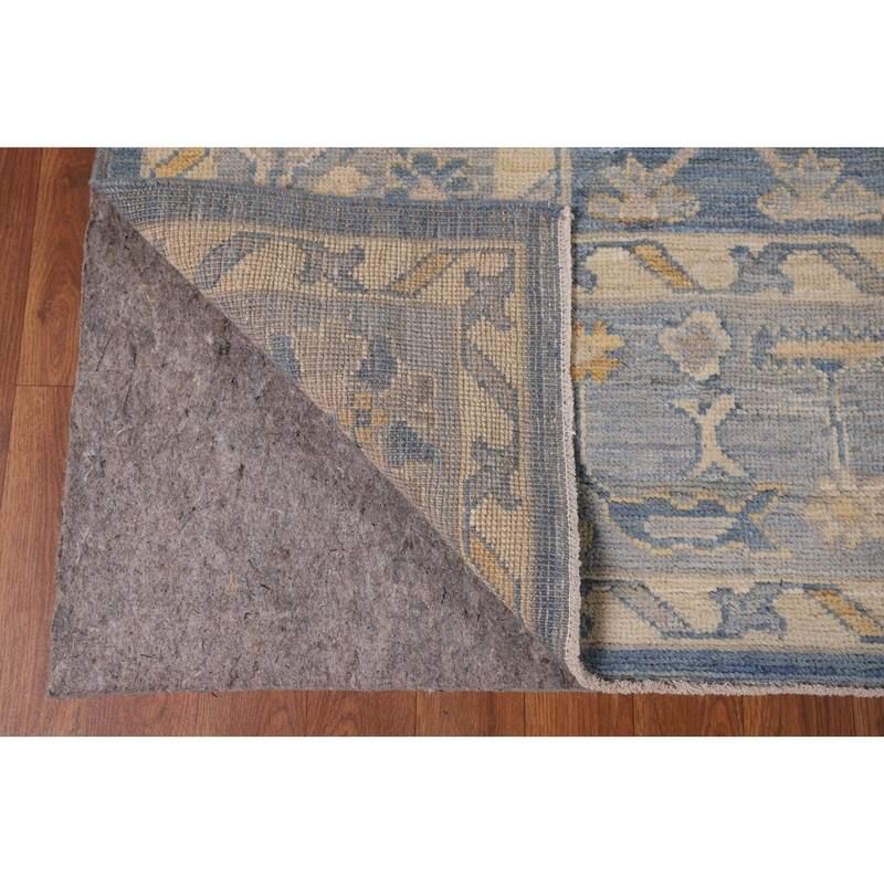 Blue Oushak Vegetable Dye Area Rug Handmade Wool Carpet - 8'2"x 10'0"