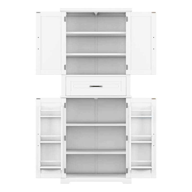 Bathroom Cabinet Clothes Cabinet with Adjustable Rack, Storage Cabinet Floor Cabinet with Soft-Close Hinges