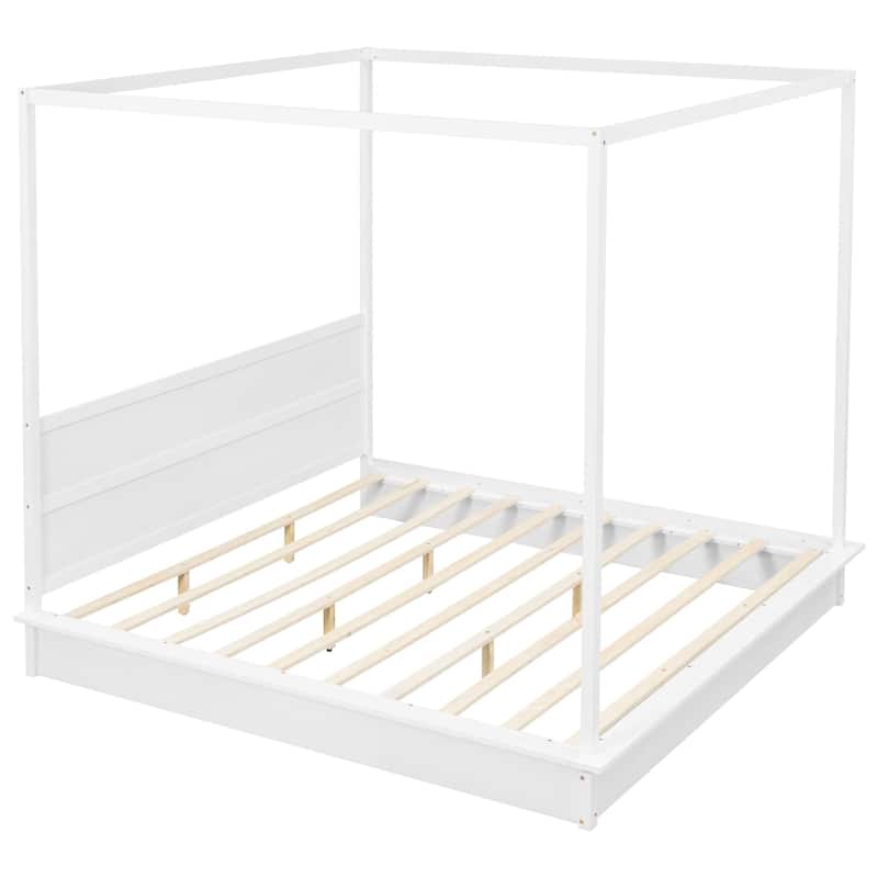 Canopy Platform bed With Support Slats
