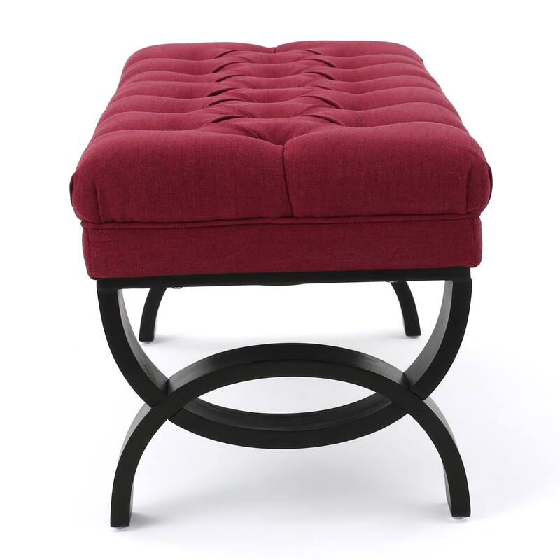 Scarlette Tufted Fabric Ottoman Bench by Christopher Knight Home - 41.00" L x 17.25" W x 16.75" H