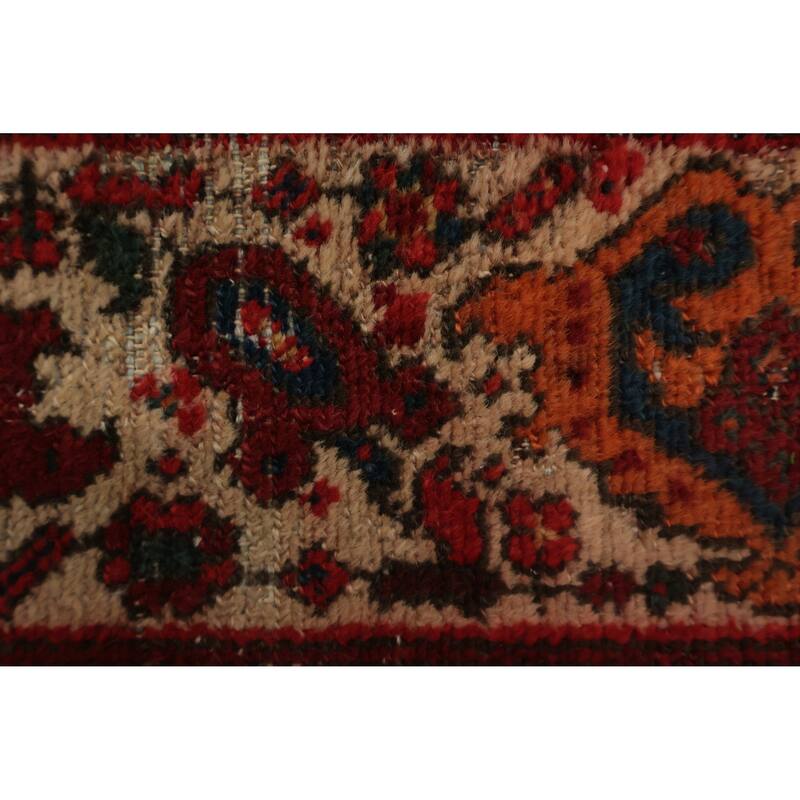 Hand Knotted Oriental 100% Wool Carpet Traditional Floral Navy Blue & Blues Malayer Area Rug - 11' 3'' X 5' 0''