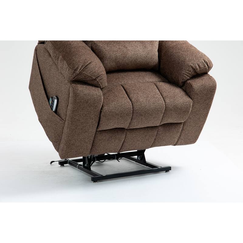 Power Lift Recliner Chair with Heat & Massage, Ergonomic Single Sofa Chair, Electric Recliner Chair with 2 Cup Holders
