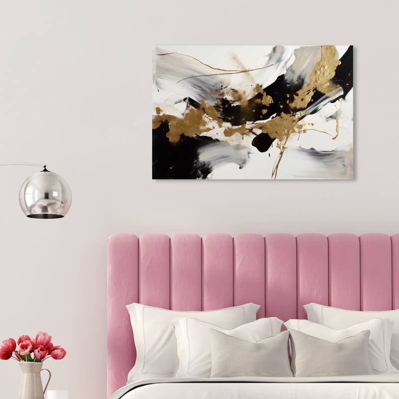 Wynwood Studio Abstract Spilled Gold Liquid Gold and Modern & Contemporary Wall Art Canvas Print - 20 x 30