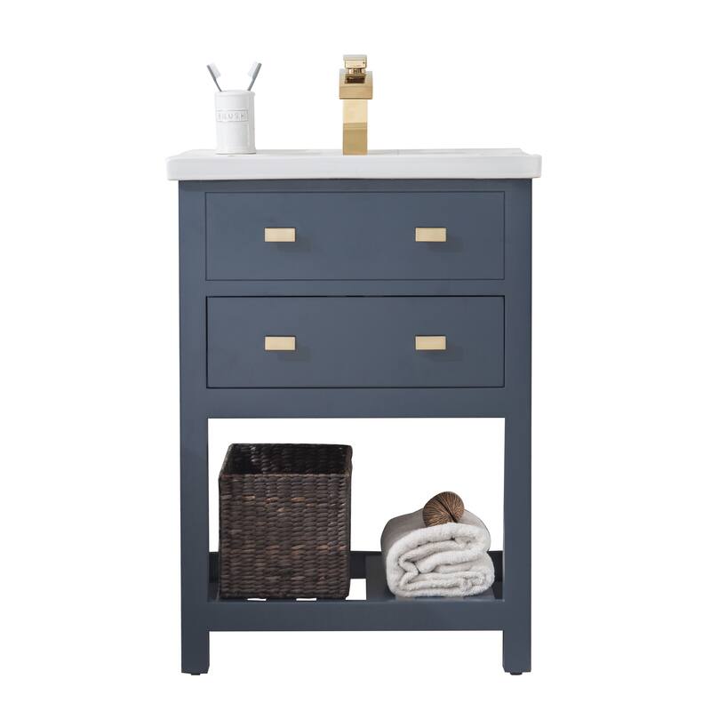 Viola 24-inch MDF 1-drawer Single Bowl Ceramic Top Vanity