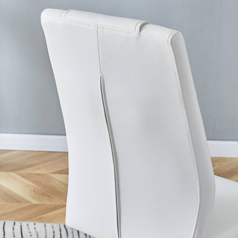 Table and chair set, Cream-Style MDF Dining Table Set with 6 Chairs With Metal Legs,MDF Tabletop and metal frame legs