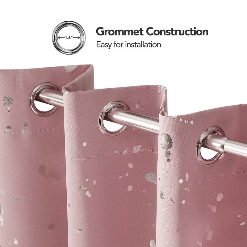 Deconovo Silver Spot 52 Width Curtain Panel Pair (2 Panel)