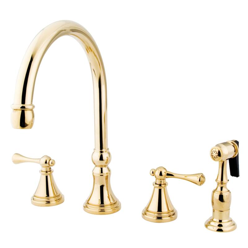 Kingston Brass Governor Widespread Kitchen Faucet with Brass Sprayer