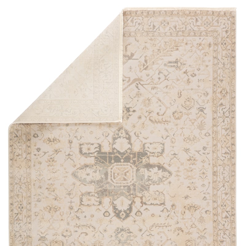 Elissa Medallion Cream/ Light Gray Area Rug