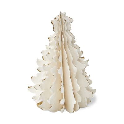 Shimmer Paper White Tree Christmas Decoration Small, 3.0 x 3.0 x 9.0 inches