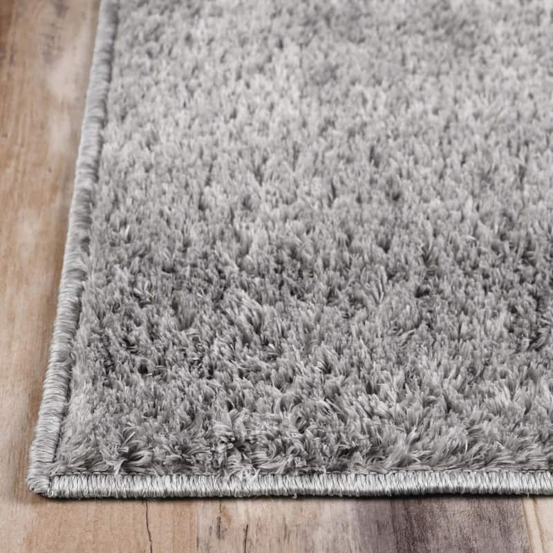 Superior California Shag Solid Plush Non-Slip Indoor Runner or Area Rug