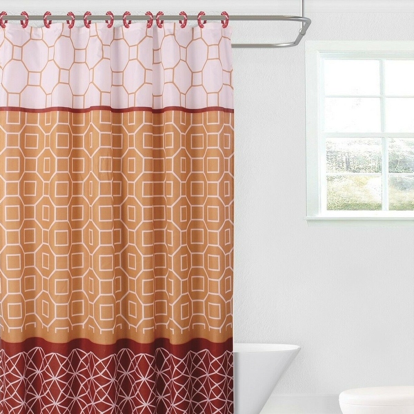 Burgundy and brown shower curtain deals