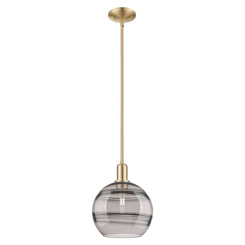 Innovations Lighting Endless Possibilities Arcadia - Rochester - 1 Light 10" Stem Hung Mini Pendant - Champagne Bronze/Light Smoke