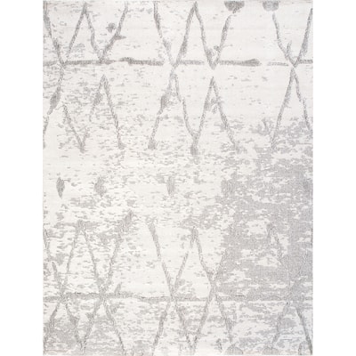 Pasargad Home Turkish Sutton Geometric Area Rug, Ivory/Grey
