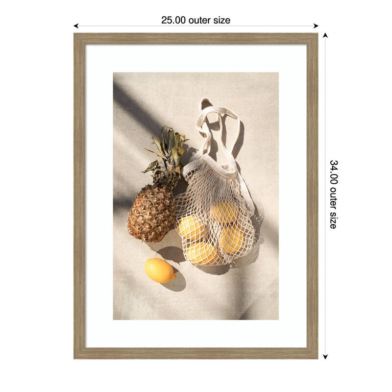 Summer Fruits by Henrike Schenk Wood Framed Wall Art Print - 25 x 34 in