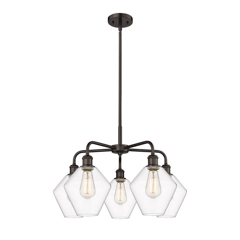 Innovations Lighting Cindyrella - 5 Light 8" Stem Hung Chandelier - Clear/Oil Rubbed Bronze
