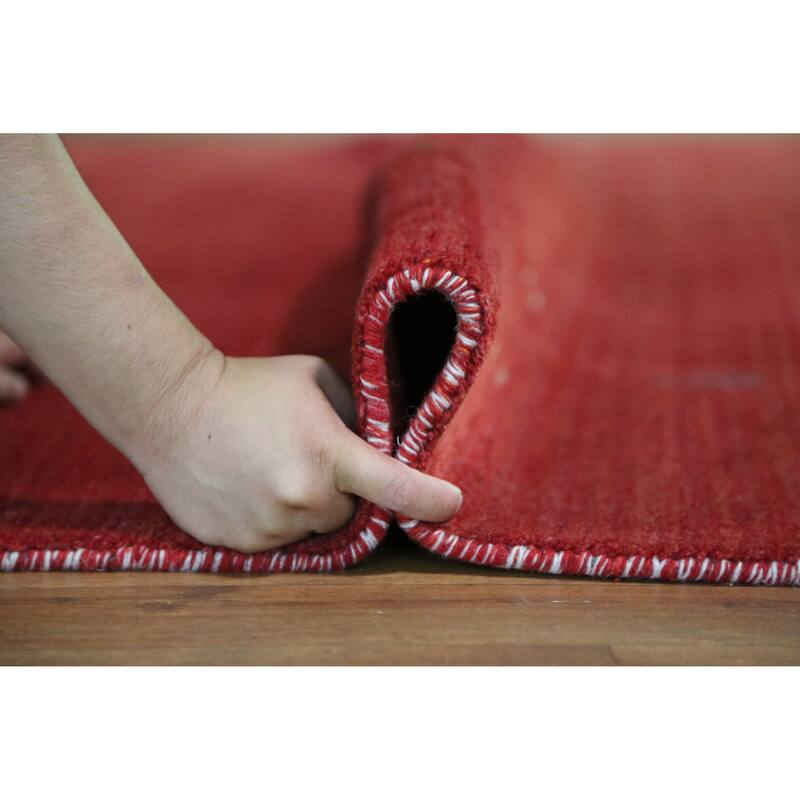 Hand Knotted Oriental 100% Wool Carpet Tribal Tribal Red Gabbeh Area Rug - 11' 4'' X 8' 1''