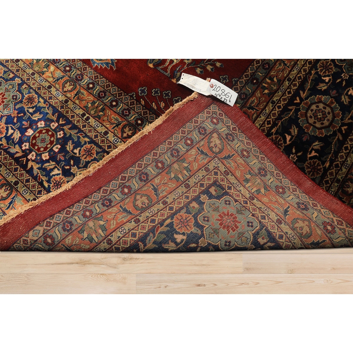 13'10''x22'2'' Rusty Red Navy New Zealand Wool Hand Knotted Runner Rug - 13'10"x22'2"