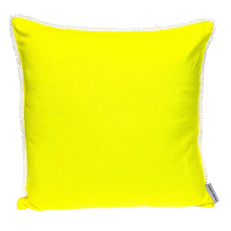 HomeRoots 20" Yellow Cotton Throw Pillow