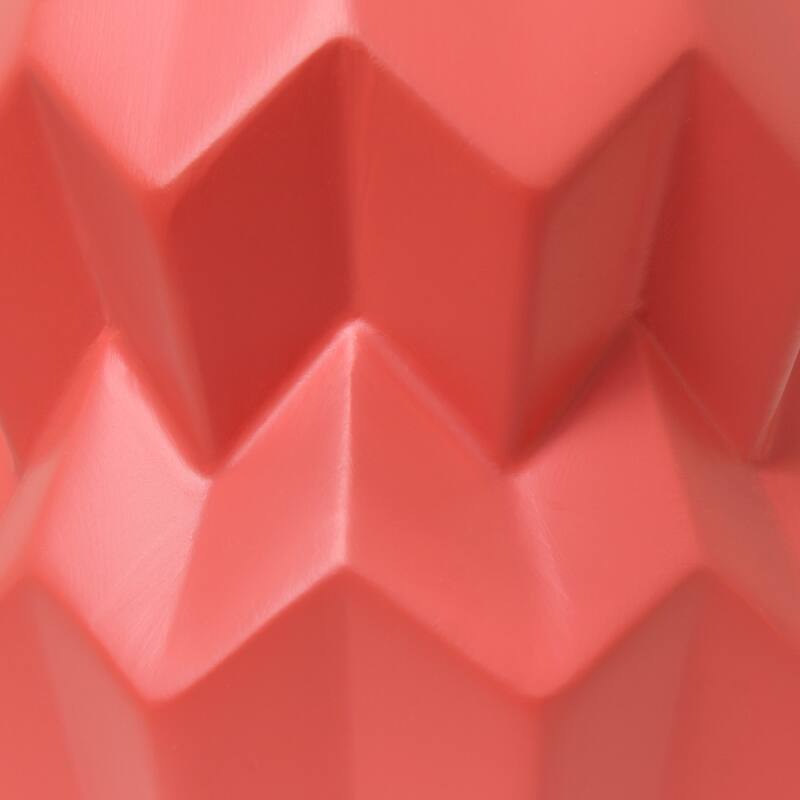 Ceramic Geometric Table Lamp with Fabric Shade for Bedroom - 6 x 6 x 13 in. (L x W x H)