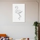 preview thumbnail 6 of 5, Wynwood Studio Canvas Animals Flamingo Outline Black and Off-white Modern & Contemporary Wall Art Canvas Print 30 x 20