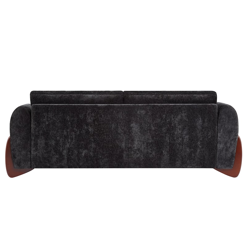 Christopher Knight Home - Hartly Modern Chenille Upholstered 3-Seater Sofa with Solid Wood Legs