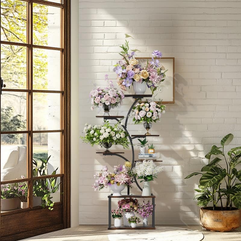 5 Tier Plant Stand Indoor Multiple Corner Flower Stand for Living Room