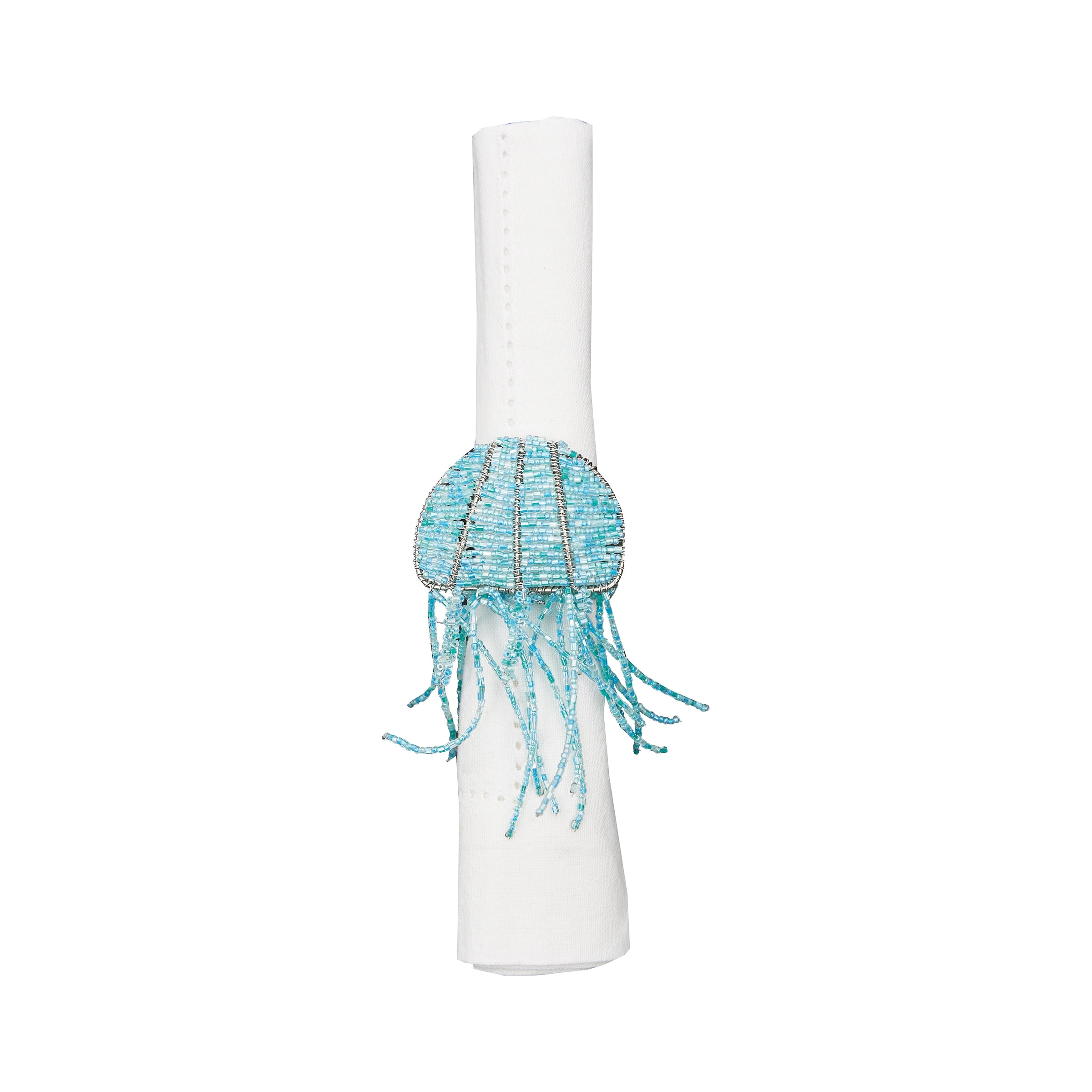 Beaded Jellyfish Napkin Ring Set of 6 - Set of 6