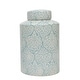 preview thumbnail 1 of 13, Blue & White Decorative Ginger Jar with Lid 8.5"L x 8.5"W x 13.0"H - Blue