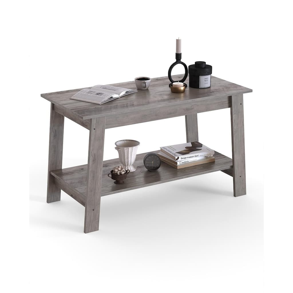 Modern 2-Tier Coffee Table for Small Apartment, Bedroom - 15.35*31.49