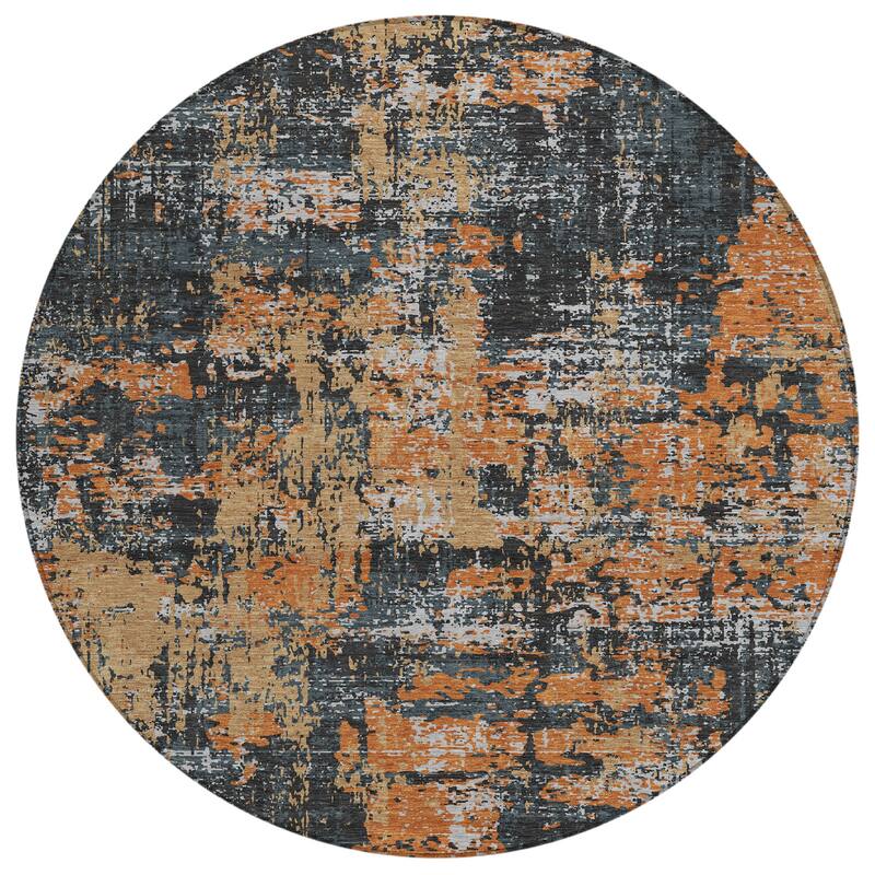 Machine Washable Indoor/ Outdoor Abstract Chantille Rug