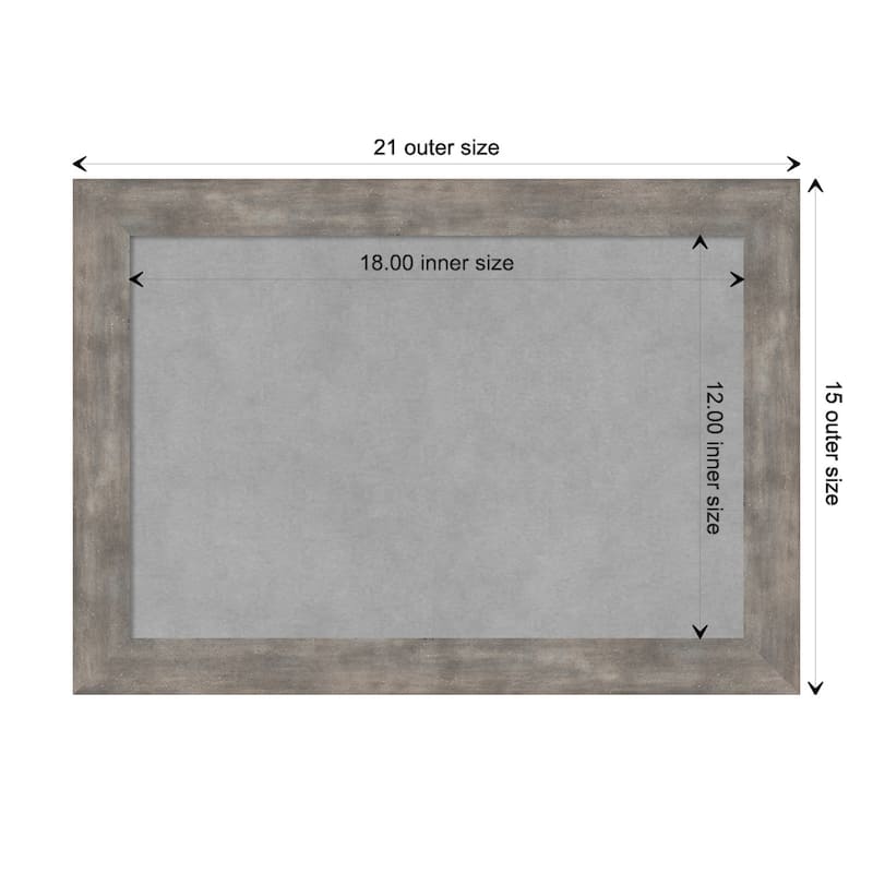 Amanti Art Marred Pewter Framed Magnetic Board - Board Size 18x12