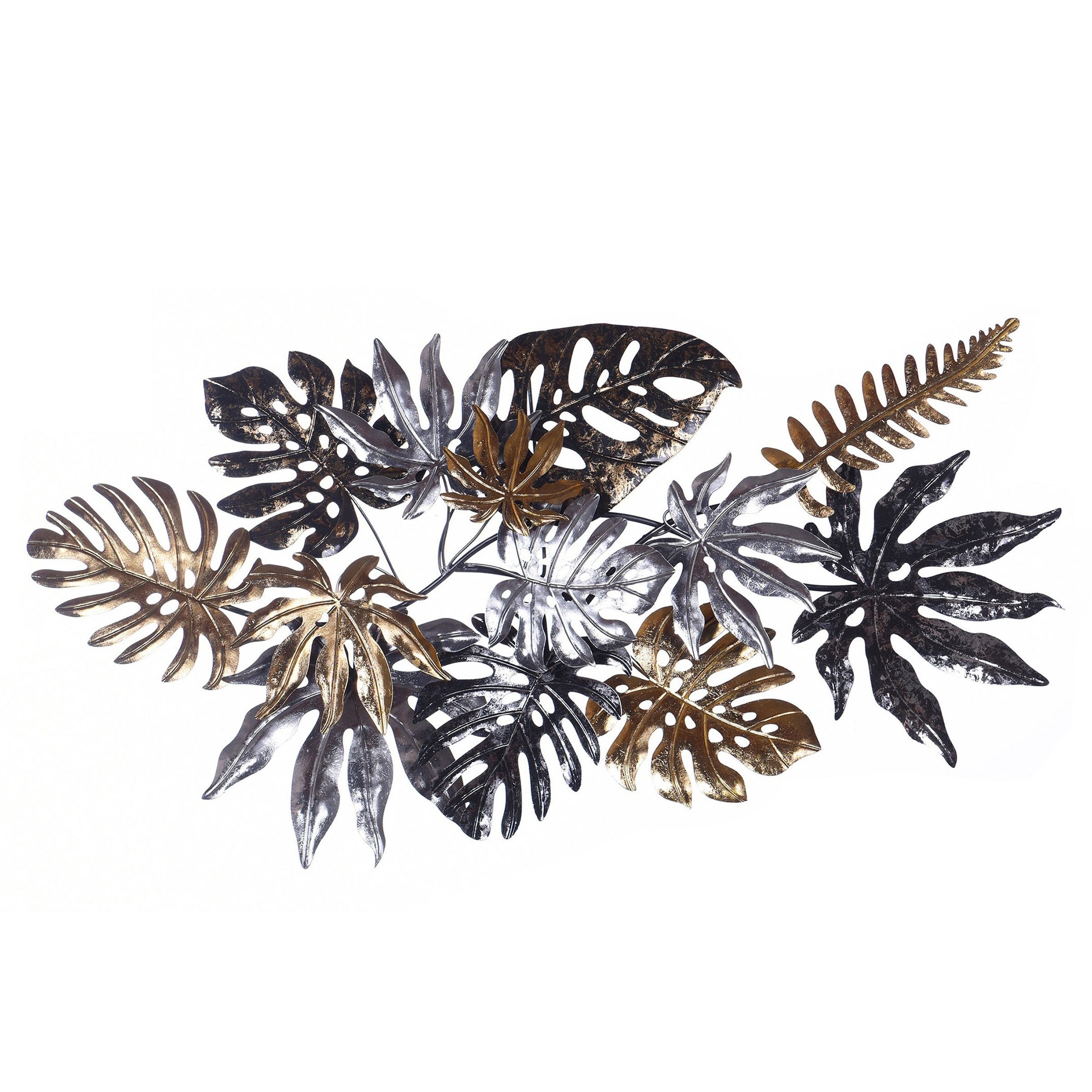 Tropical Leaves - Metal Wall Art - Metallic Painted Finishes
