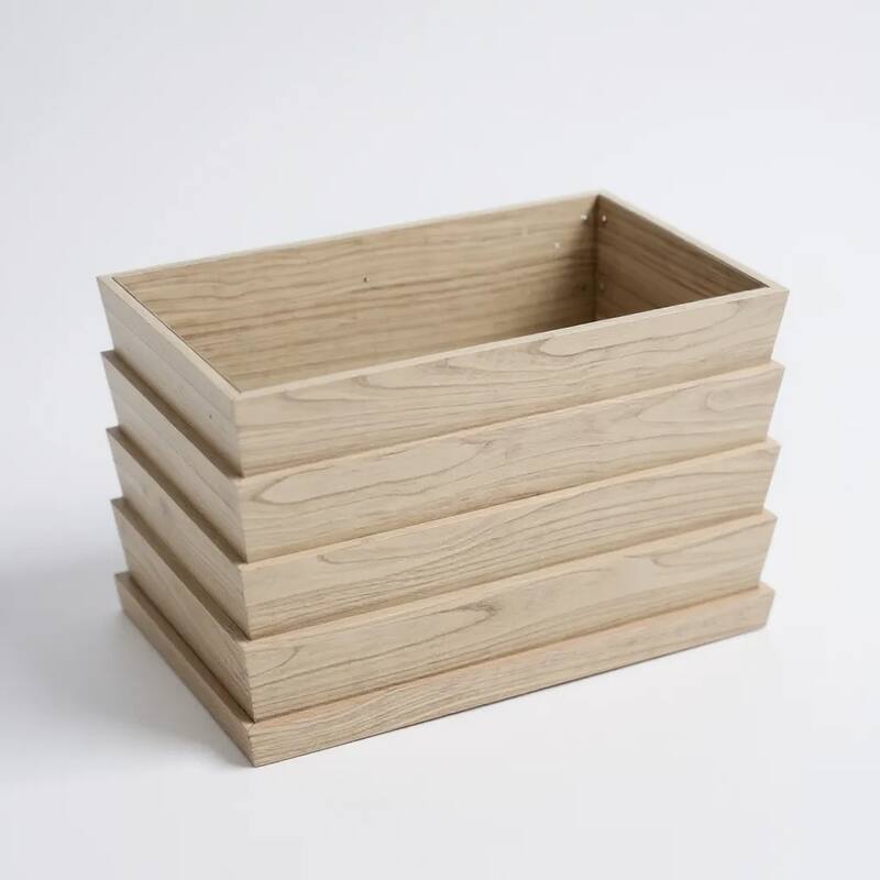 Rectanglar Ridge Box Planter Short - Ash Brown - Ash Brown