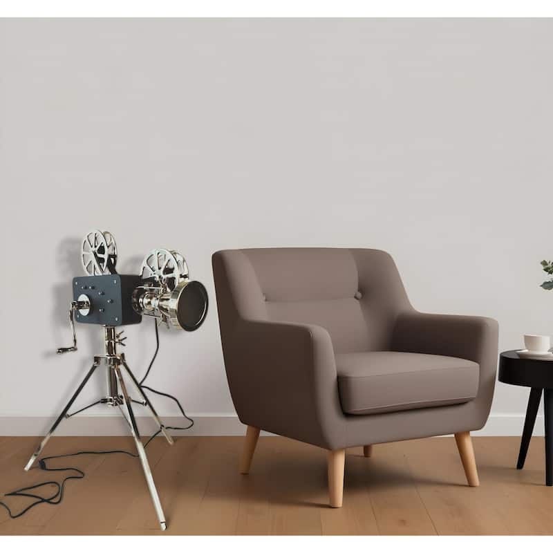 36-Inch Black Silver Tripod Floor Lamp with Metal Novelty Shade - 20" x 21" x 36" - Black-Silver
