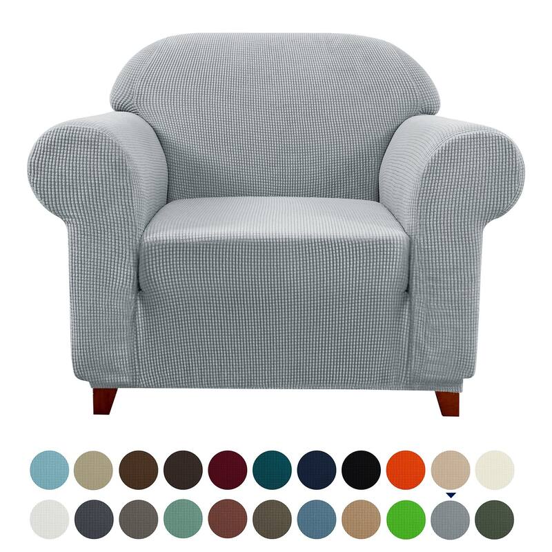 Subrtex Stretch Armchair Slipcover 1 Piece Spandex Furniture Protector - Light Gray