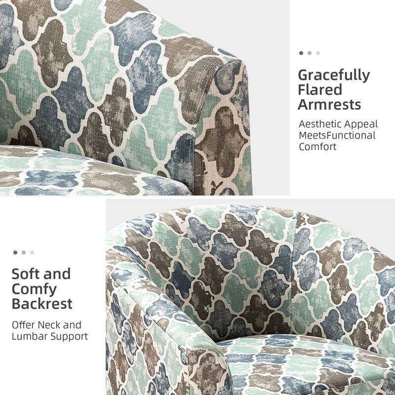 Cuenca Modern Upholstered Barrel Chair with Swivel Base Set of 2