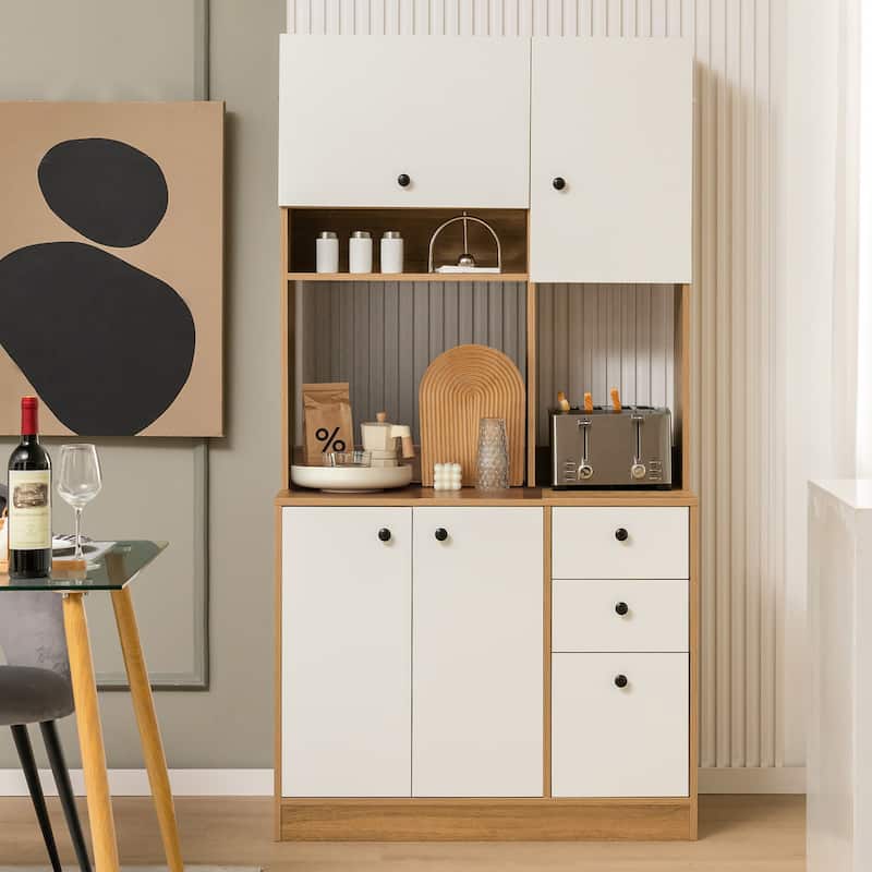 Costway 71'' Tall Kitchen Pantry Buffet Hutch Freestanding Storage
