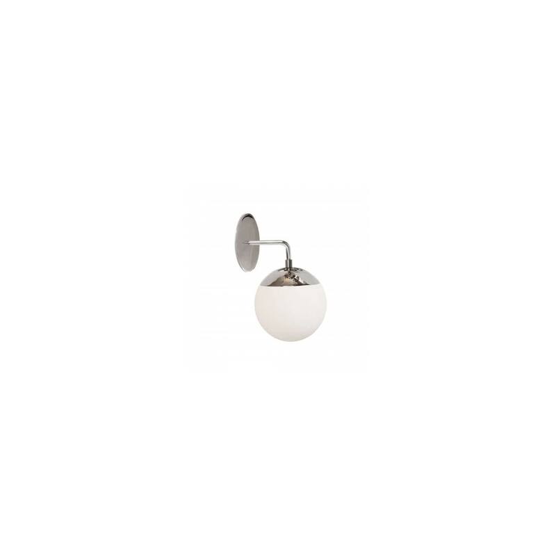 Wall Sconce 1 Light Polished Chrome White Glass Modern Lamp Fixture - 14