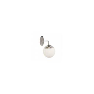 Wall Sconce 1 Light Polished Chrome White Glass Modern Lamp Fixture - 14