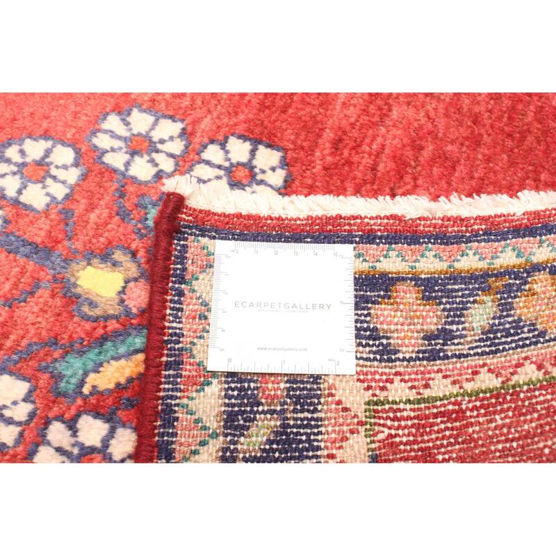 ECARPETGALLERY Hand-knotted Melis Vintage Dark Red Wool Rug - 2'4 x 6'3