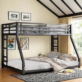 Metal TwinXL/FullXL over Queen Bunk Bed with Under Bed Storage
