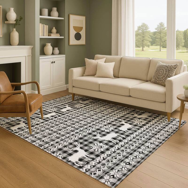 Premium Washable Super Soft Christmas Reindeer Mayfield Rug - Gray - 8' x 10'